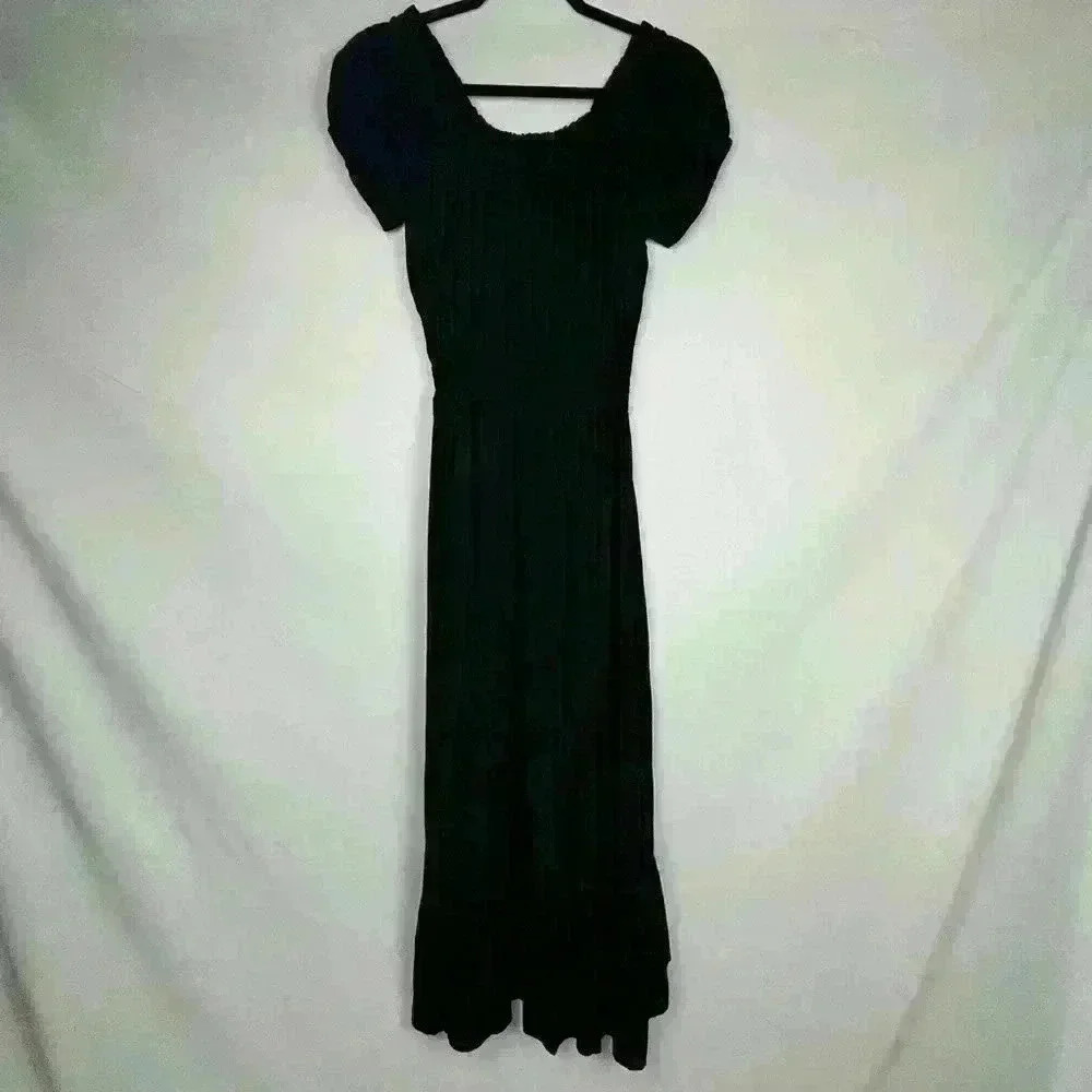 Carly Jean Los Angeles Black High-Low Scoop Neck Dress